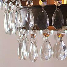 Kalalou Pendant Lamp With Layered Hanging Gem Crystals-Iron Home Concepts