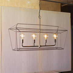 Kalalou Rectangle Iron Bar Pendant Light-Iron Home Concepts