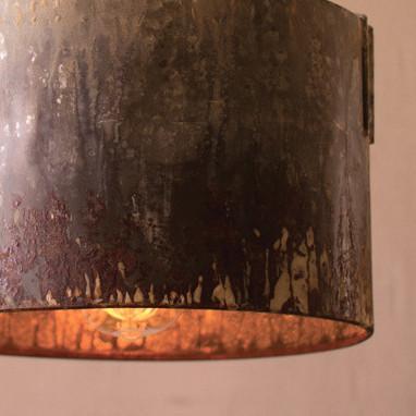 Kalalou Rustic Metal Cylinder Pendant Light-Iron Home Concepts