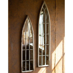 Kalalou Tall Wood & Metal Church Style Mirror -Set of Two-Iron Home Concepts