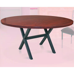 Mathews & Company X Brace Iron 60" Round Dining Table-Iron Home Concepts