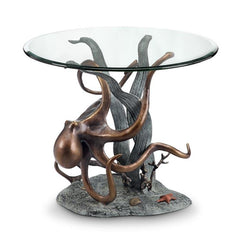 Octopus and Seagrass End Table-Iron Home Concepts