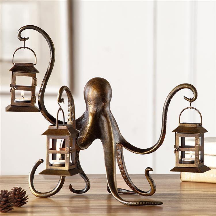 Octopus Arm Candle Lantern-Iron Home Concepts