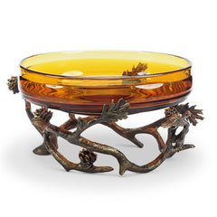 Pinecone and Branches Bowl Holder-Iron Home Concepts