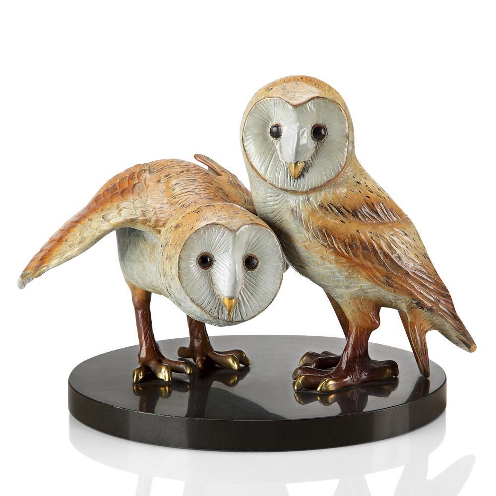 SPI Home Wise Pair Barn Owls-Iron Home Concepts