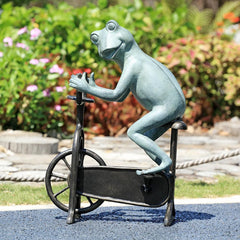 Workout grog on bicycle garden Sculpture-Iron Home Concepts